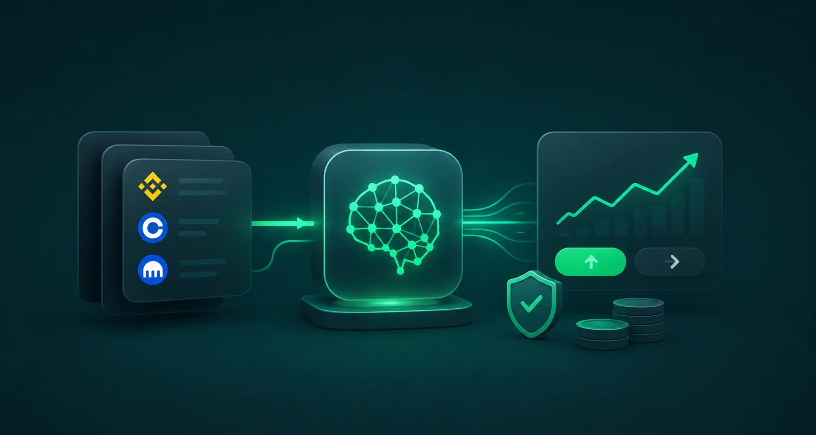 Algorithmic trading engine processing market data and generating risk-managed signal inputs